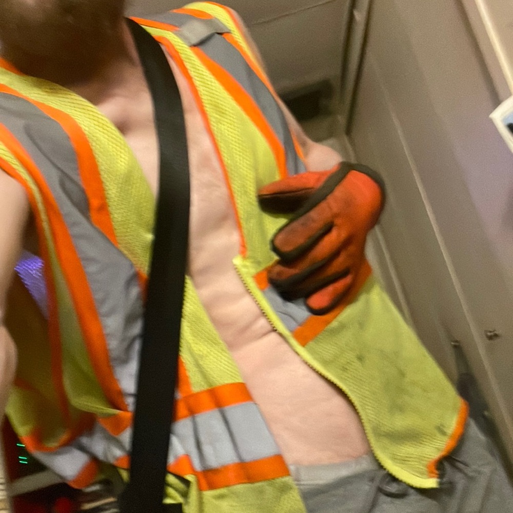 Halloween costume. Includes gloves, reflective vest. Not included the man
